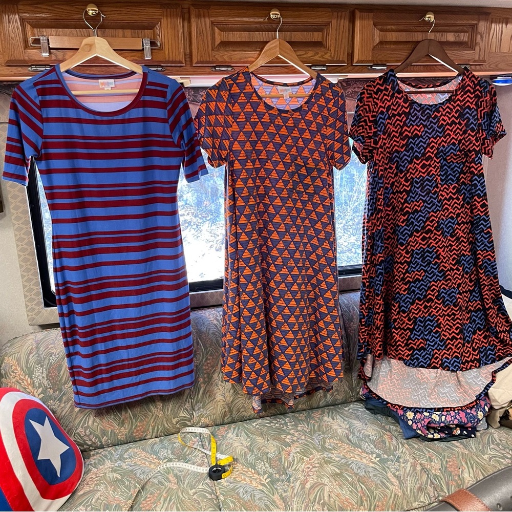 [Bundle] 3 LuLaRoe Summer Dresses- 2 Carly Swing Dress + 1 Julia Dress
